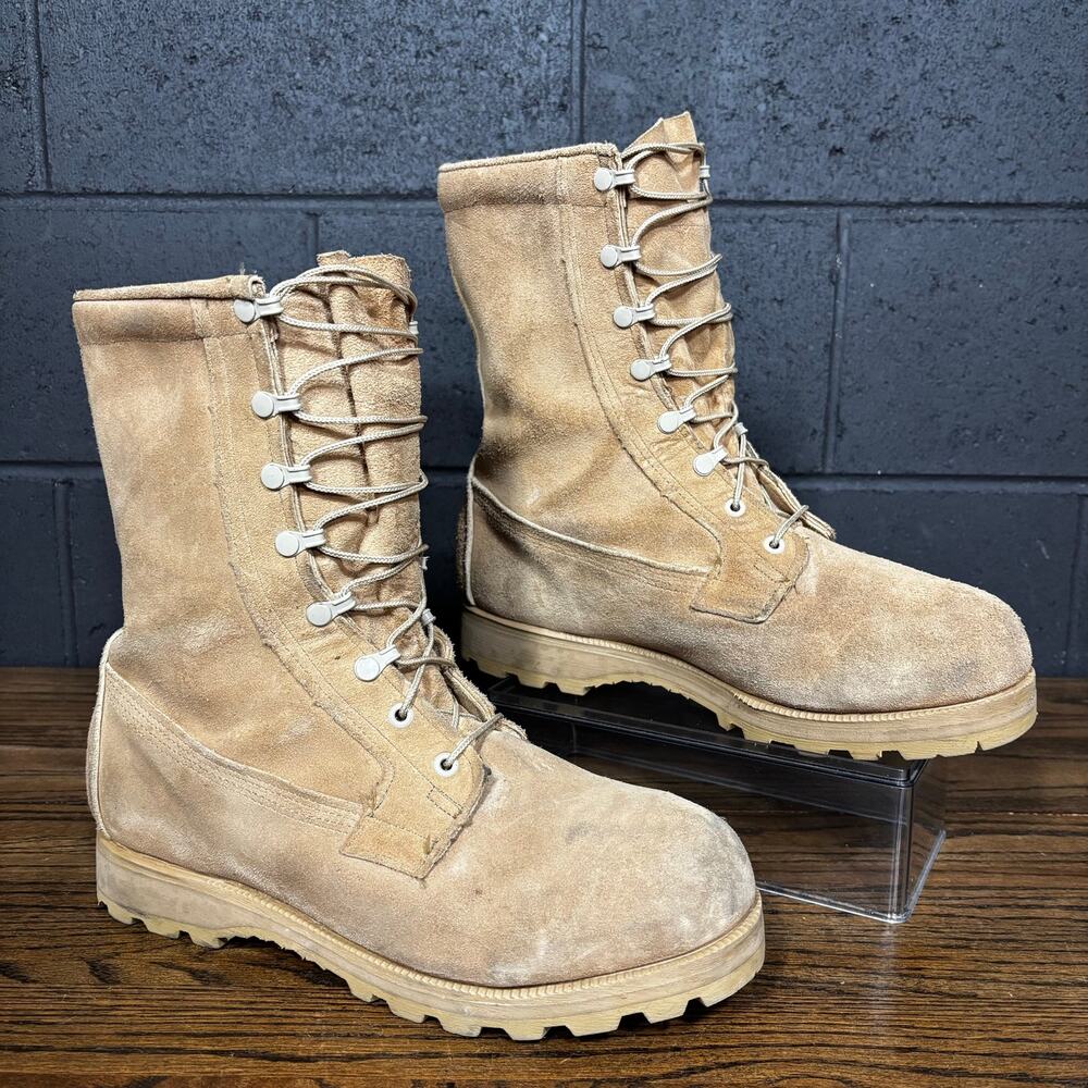 Belleville Tan Suede Gore-Tex Combat Military Boots USA Made Men’s 10.5 Wide